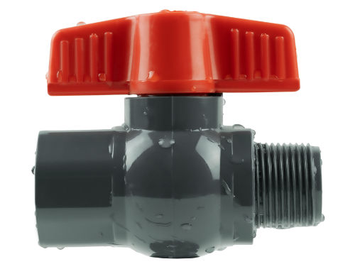 Кран шаровой PVC 1/2" внут х нар GH арт: FMB0112 Цвет: Серый