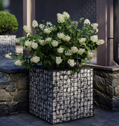 Клумба-габион-0,6х0,6х0,6-С50х50-3,8-Ц