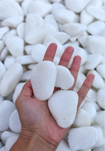 Галька декоративная "Белая" фр. 30-60 мм, упаковка 20 кг фото 4
