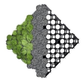 Георешетка полипропиленовая 500х500х40мм для ландшафтных работ ЗЕЛЕНАЯ