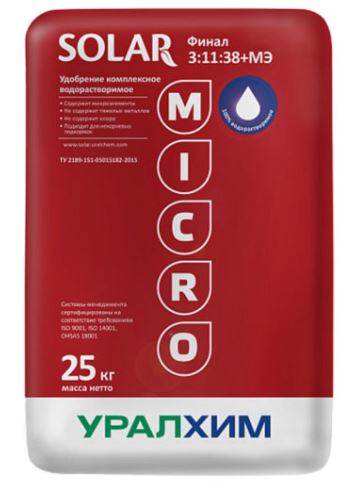 Удобрение комплексное (водорастворимое) 3:11:38+МЭ