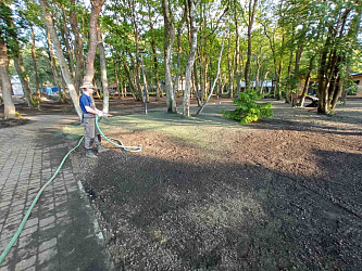 Установка системы автополива и озеленение 5000 М2