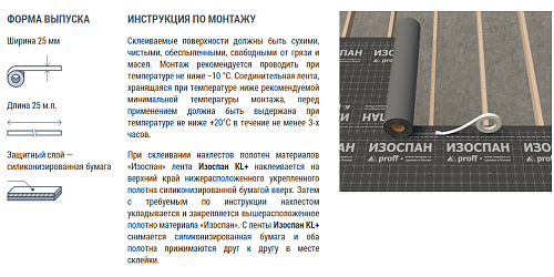 Изоспан KL+ (усиленная двухсторонняя соединительная лента) фото 4