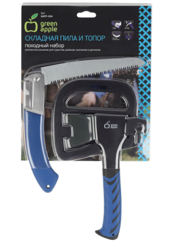 Походный набор (складная пила и топор) GREEN APPLE GATP-026   фото 2