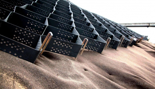 Георешетка объемная с перфорацией  ГА ОР 100/210, размер модуля 3,0 м х 6,2 м (1шт. = 18,6 м2)  фото 2