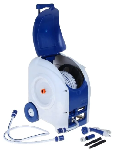 Тележка-бокс с телескоп. ручкой + шланг 12мм (1/2) х 15 м с пластик GWHC2-049 GREEN APPLE