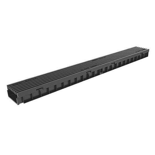 Комплект Gidrolica Light: лоток водоотводный ЛВ-10.11,5.5,5 с пласт решеткой РВ-10.11.50 ячеист А15