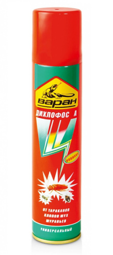 Дихлофос ВАРАН А,145мл (210см3 ) универсальный(полз.+летающ.) зеленый , без запаха /*24ус,кп,дг