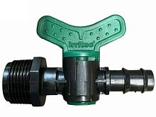 Кран для трубки  QJ PCV M (GZ) 16-1/2" Irritec  Цвет: Черно-Зеленый PL