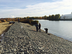 Завершение этапа строительства Берегоукрепления о.Октябрьский г.Калининград (стадион ЧМ 2018)