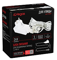 Блок питания 220V/24V  мощность 30 W (1500 LED) Vegas арт. 55046