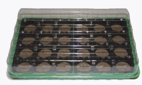 Минипарник д/рассады с торф. таблетками (24 шт.d 41 мм, лоток, крышка)