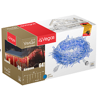 Гирлянда "Бахрома" 64 синих LED , 12 нитей, 2*1м арт. 55014