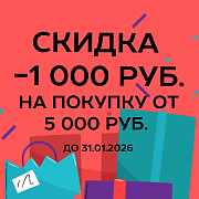 Скидка 1 000 ₽ при покупке от 5 000 ₽ — только в январе