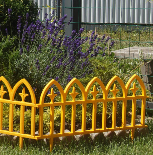 Декоративное ограждение "КОВАНЫЙ ЦВЕТОК" желтый фото 2