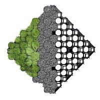 Георешетка полипропиленовая 500х500х40мм для ландшафтных работ ЗЕЛЕНАЯ