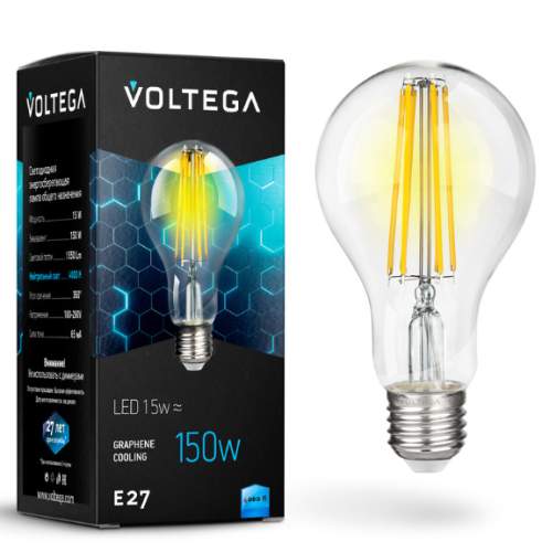 Светодиодная лампа Crystal Graphene A60 15W 4000K E27 (7103)