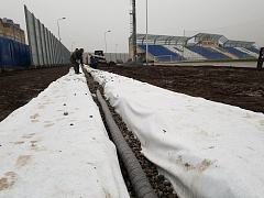 Устройство дренажа для спортивной площадки г. Калининград стадион Сельма