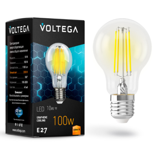 Светодиодная лампа Crystal Graphene A60 10W 2800K E27 (7102)