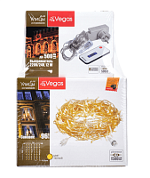 Гирлянда "Занавес" 96 теплых LED с блоком питания до 500 LED, 6 нитей, 1*2м арт. 55125