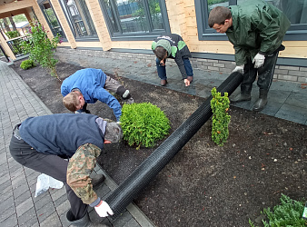 Установка системы автополива и озеленение 5000 М2