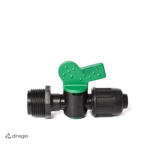 Кран для трубки QJ PCV M (GZ) 16-3/4" Irritec  Цвет: Черно-Зеленый  фото 3