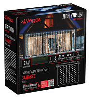 Гирлянда "Занавес" 96 холодныз LED , 6 нитей, 1*2м арт. 55019