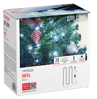 Гирлянда "Нить" 300 холодных LED, 8 режимов, зеленый провод, 30 м арт. 55072